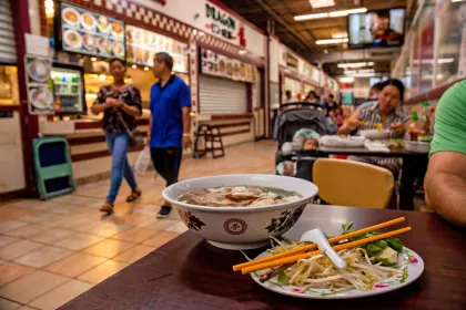 A bowl of pho at Hmong Village