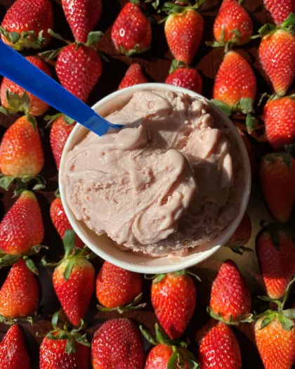 Strawberry gelato at Sapori di Sicilia