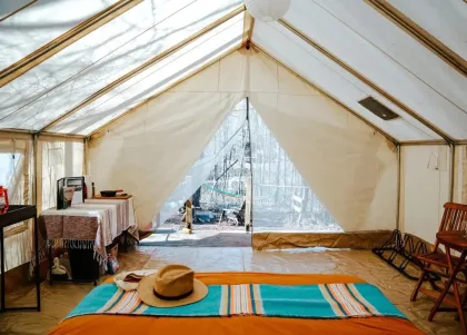 Cuyuna Cove canvas tent inside