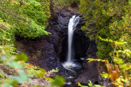 A waterfall at Cascade River State Park