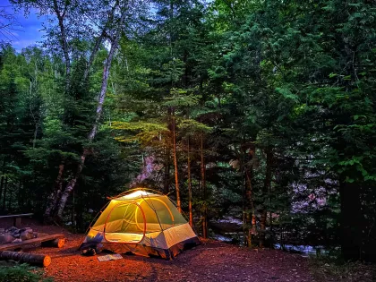 The East Devil Track campsite on the Superior Hiking Trail