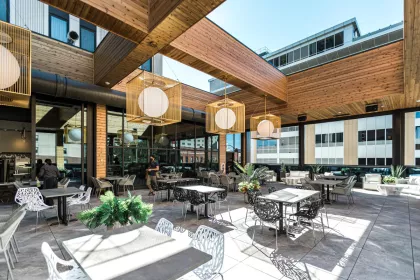 The rooftop area at CRAVE's Rochester location