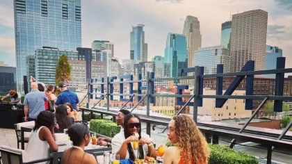 Hewing Hotel rooftop bar