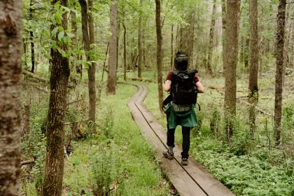The Oberholtzer Trail at Rainy Lake Visitor's Center in Voyageurs National Park