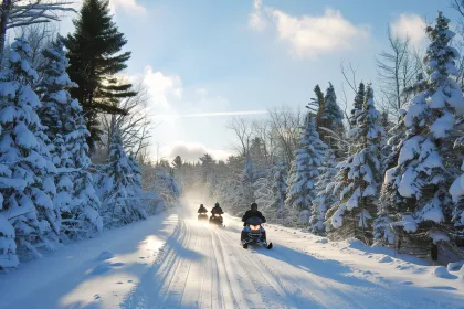 Snowmobiling at Ruttger's Bay Lake Resort in Brainerd