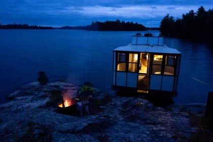 The sun sets over Voyageurs National Park