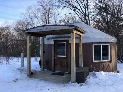 One of Afton State Park's yurts in winter