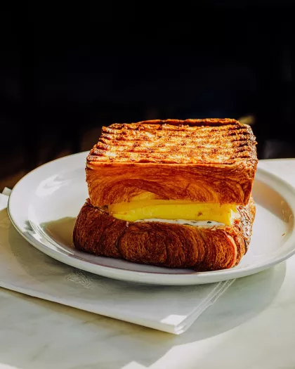 The egg soufflé sandwich at Black Walnut Bakery