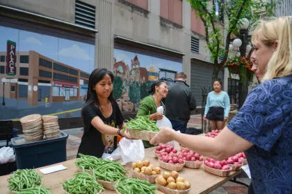 The farmers' market in downtown St. Paul