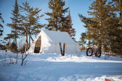 Winter camping in Ely
