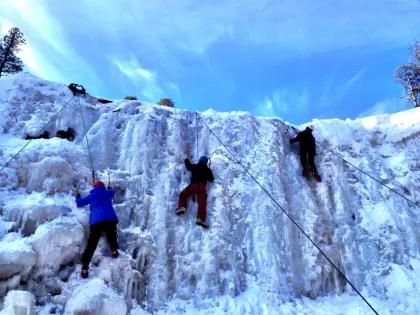 Ice climbers at Gooseberry Falls State Park