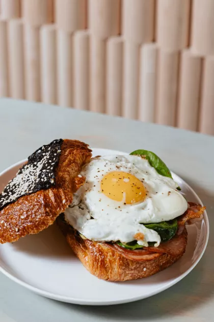 The spam and nori croissant sandwich at Diane's Place