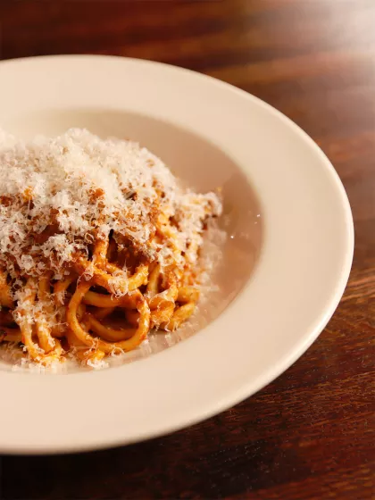 Stringozzi with lamb sugo at 112 Eatery