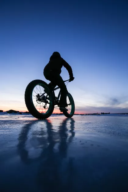 A fat tire bike at Park Point Recreation Area