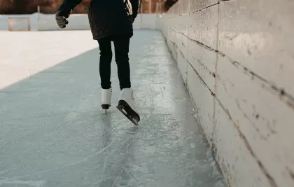 An ice skater at the Bold &amp; Cold Winter Festival in Owatonna