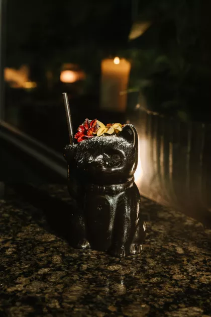 A cocktail at Flora Room, a speakeasy attached to the Argentinian steakhouse Porzana