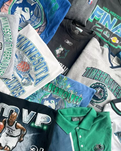 Vintage Minnesota Timberwolves merch at Fieldhouse