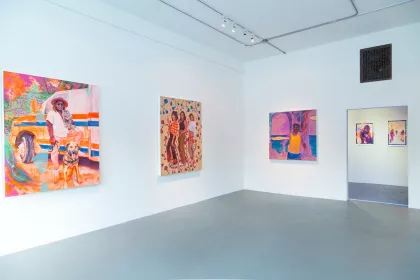 Leslie Barlow's "vision of a soft sun" show at Bockley Gallery