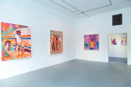 Leslie Barlow's "vision of a soft sun" show at Bockley Gallery