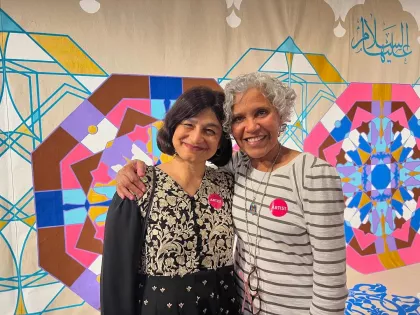 Artists Hen Al-Mansour and Fawzia Khan at their soovac opening