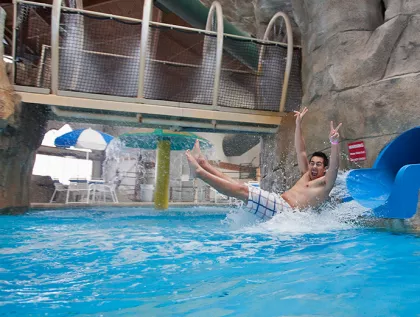 A waterslide at Seven Clans Casino