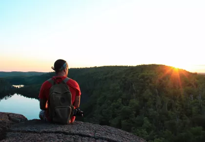 Superior Hiking Trail's Bean and Bear Lakes at sunset