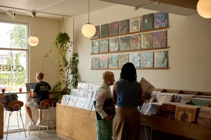 Shopping for records at Disco Death