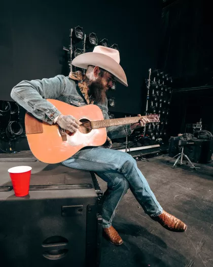 Post Malone backstage at a first responders concert in New York City