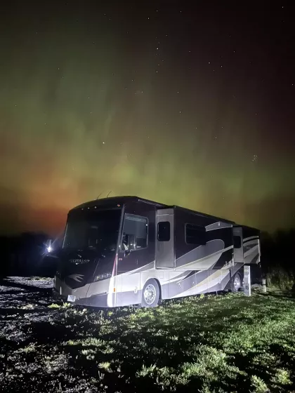 The Northern Lights make an appearance at Rainy Lake RV