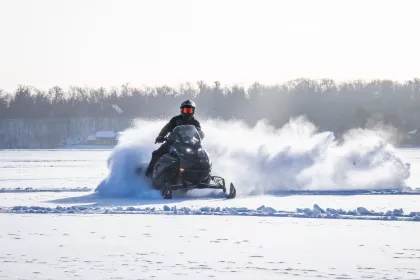 Snowmobiling at Cragun's Resort on Gull Lake