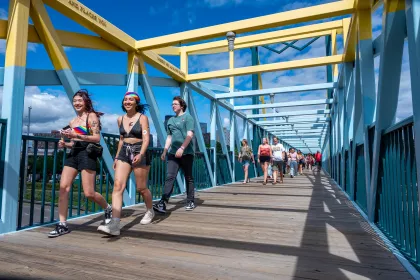 The Hixton-Whitney Footbridge in summer