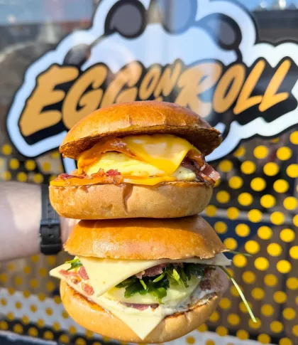 The Classic and Cry'N Eggy sandwiches at Egg on a Roll