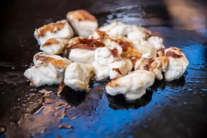 Pan-fried cheese curds at Redhead Creamery