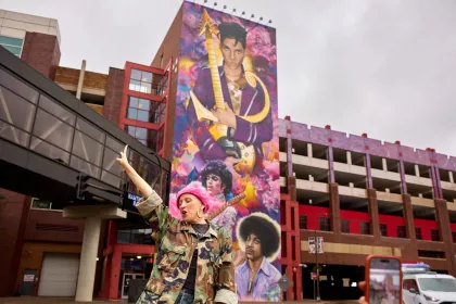 The Prince mural near Target Center in downtown Minneapolis