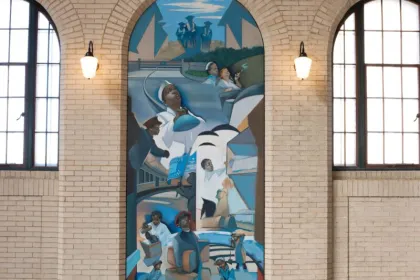 A Ralph Gilbert mural in Union Depot