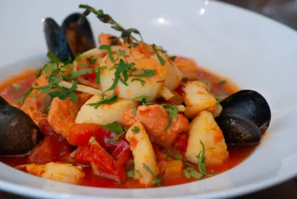 A seafood-forward dish at Zelo