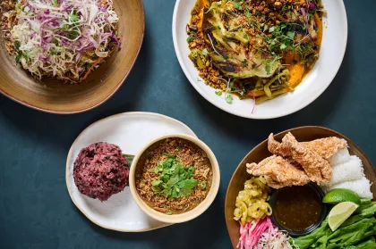 A dinner spread at Vinai