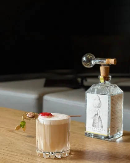 Pear brandy and a cocktail at Dampfwerk Distillery