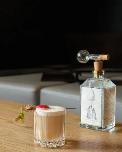 Pear brandy and a cocktail at Dampfwerk Distillery
