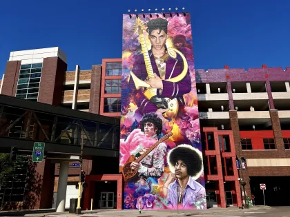 Downtown Minneapolis' new Prince mural