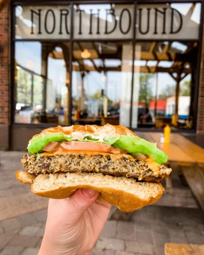 The wild rice burger at Northbound Smokehouse