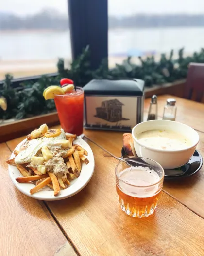 A lunch spread at Boat House restaurant in Winona