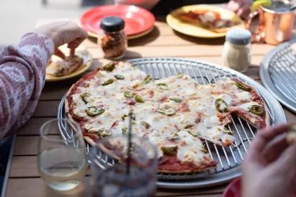 Patio dining at House of Pizza
