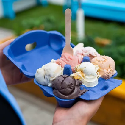 An ice cream flight at Love Creamery