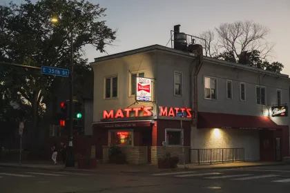 The streetside view of Matt's Bar in Minneapolis