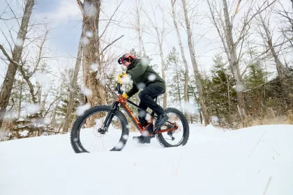 Winter fat biking in Cuyuna Country State Recreation Area
