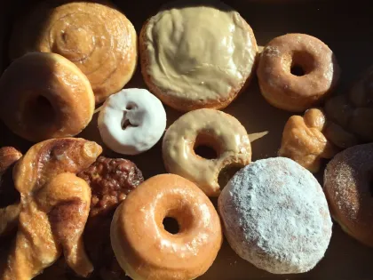 An assortment of donuts at Donut Hut in Little Canada