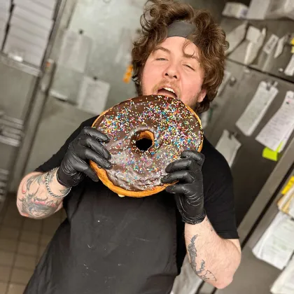 A Whale Size Donut at Thirsty Whale Bakery