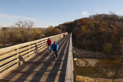 Bicyclists on Mankato's River Ramble tour