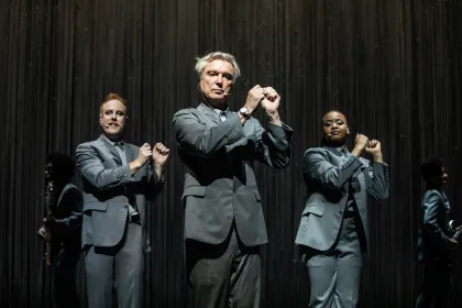 David Byrne performs in his Broadway show "American Utopia"